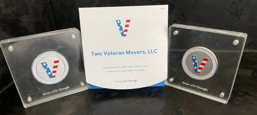 Two Veteran Movers recognized by Google as-highly rated Veteran led business